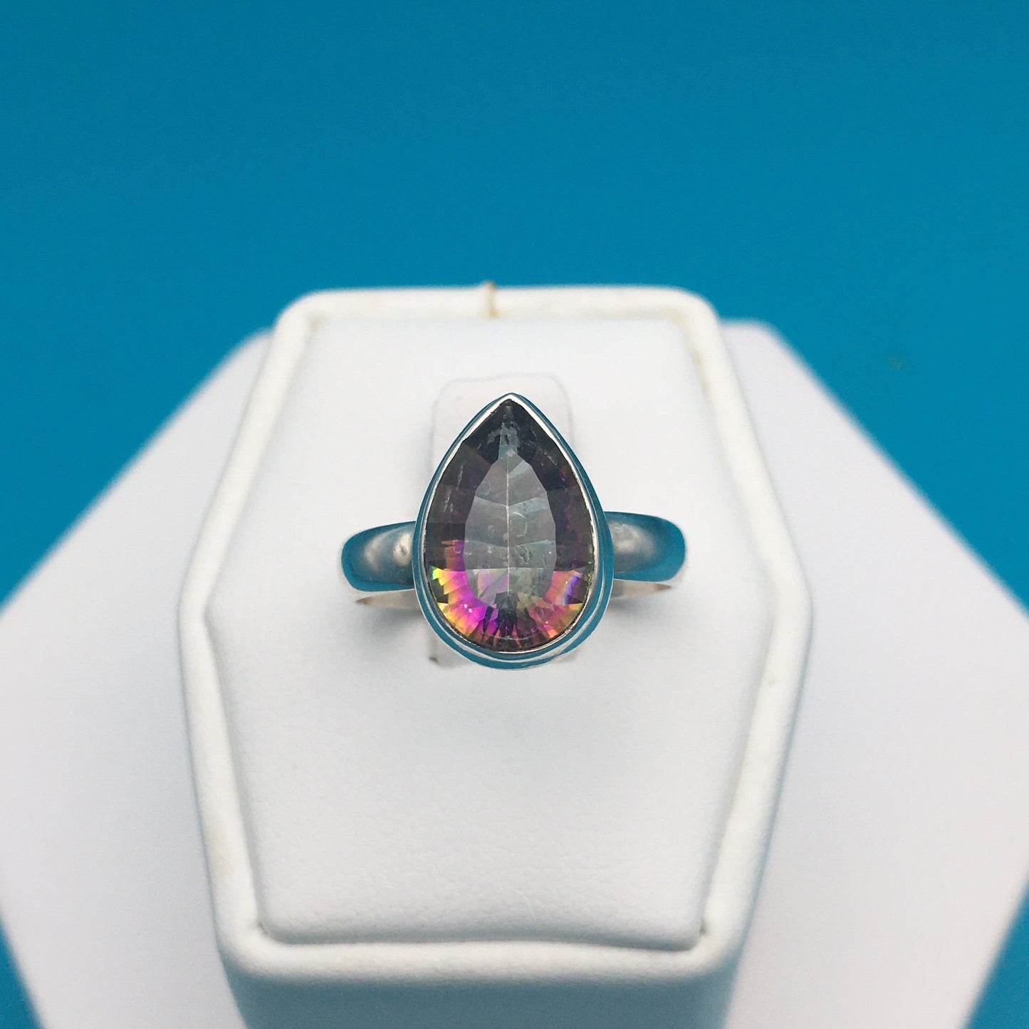 Mystic Topaz Silver Ring size 7