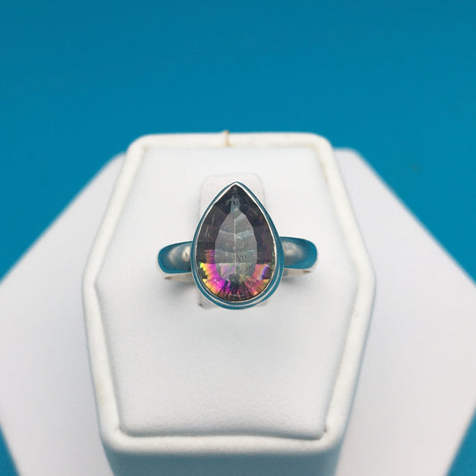 Mystic Topaz Silver Ring size 7