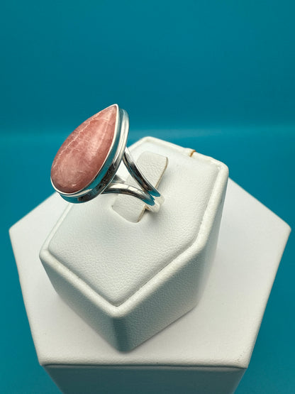 Rhodocrosite Sterling Silver Ring Size 9