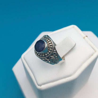 Sapphire Sterling Silver Ring size 6.5