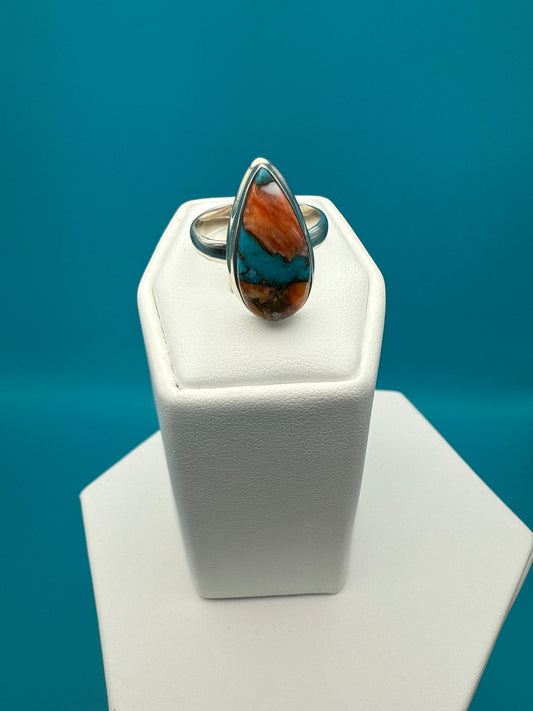 Spiny Oyster Arizona Turquoise Sterling Silver Ring