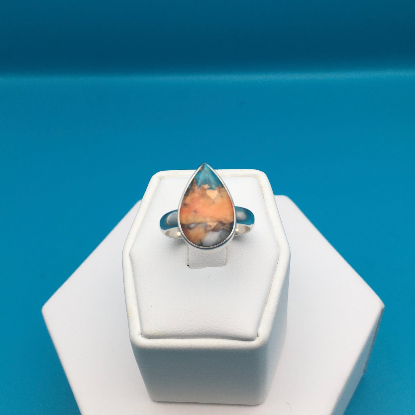 Spiny Oyster Arizona Turquoise Sterling Silver Ring size 7