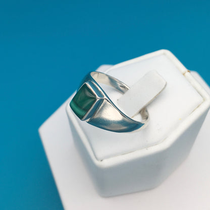 Malachite Sterling Silver Ring size 13