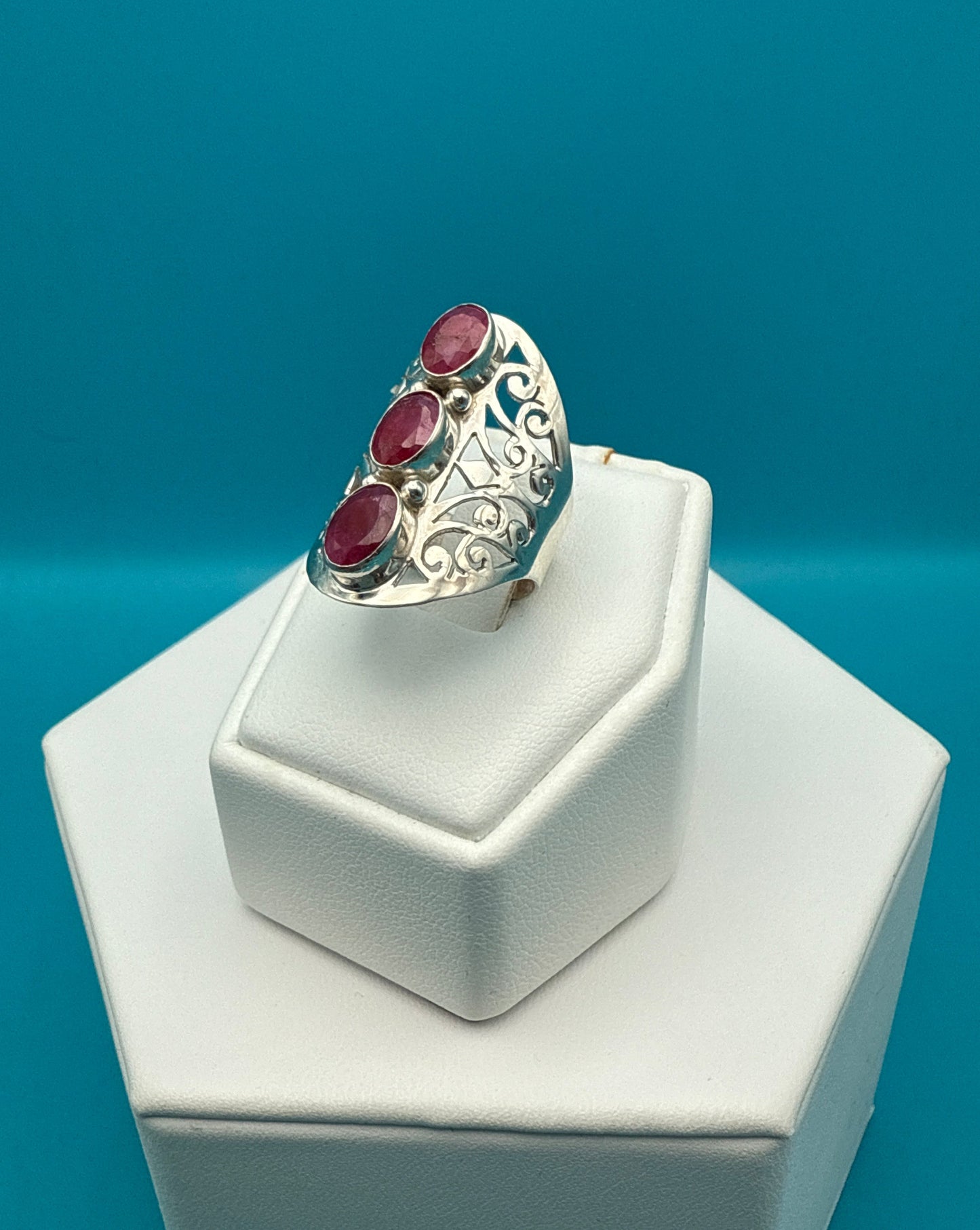 Ruby Sterling Silver Ring size 7