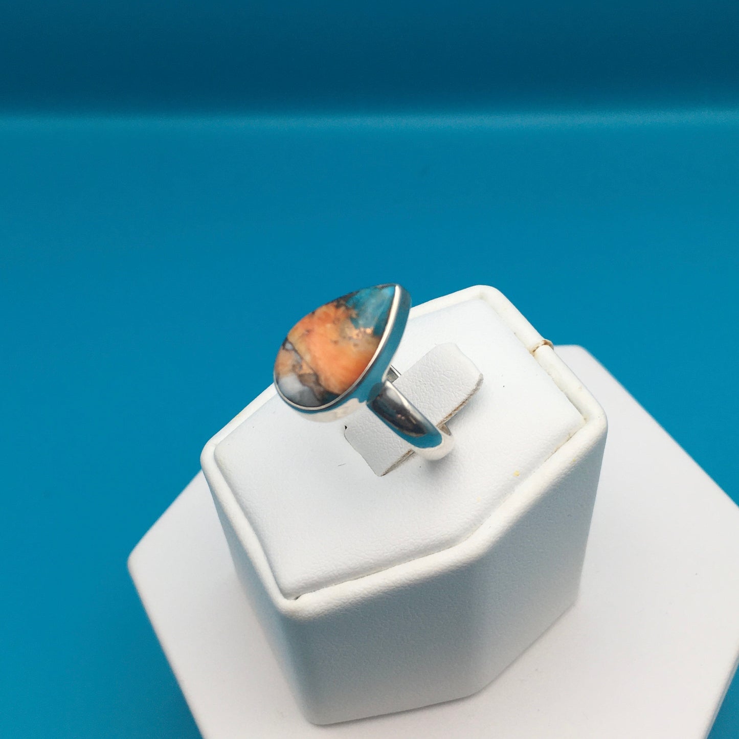 Spiny Oyster Arizona Turquoise Sterling Silver Ring size 7