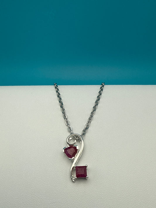 Ruby Sterling Silver Pendant