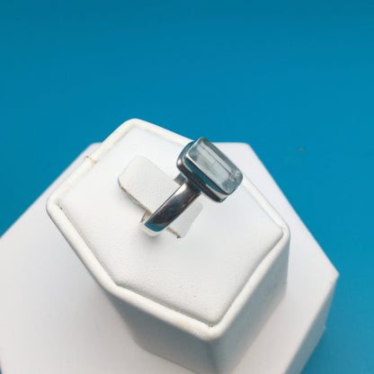 Aquamarine Sterling Silver Ring size 8