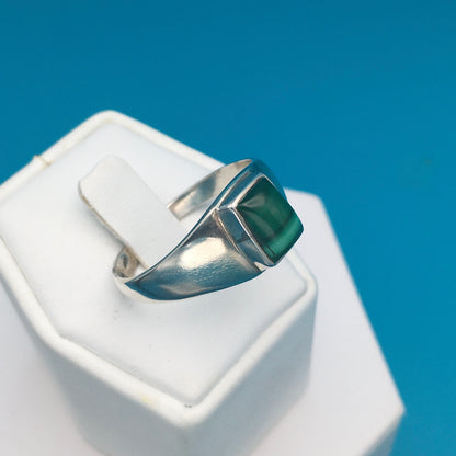 Malachite Sterling Silver Ring size 13