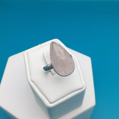 Rose Quartz Sterling Silver Ring size 7