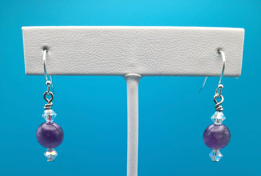 Amethyst Czech Crystal Earrings