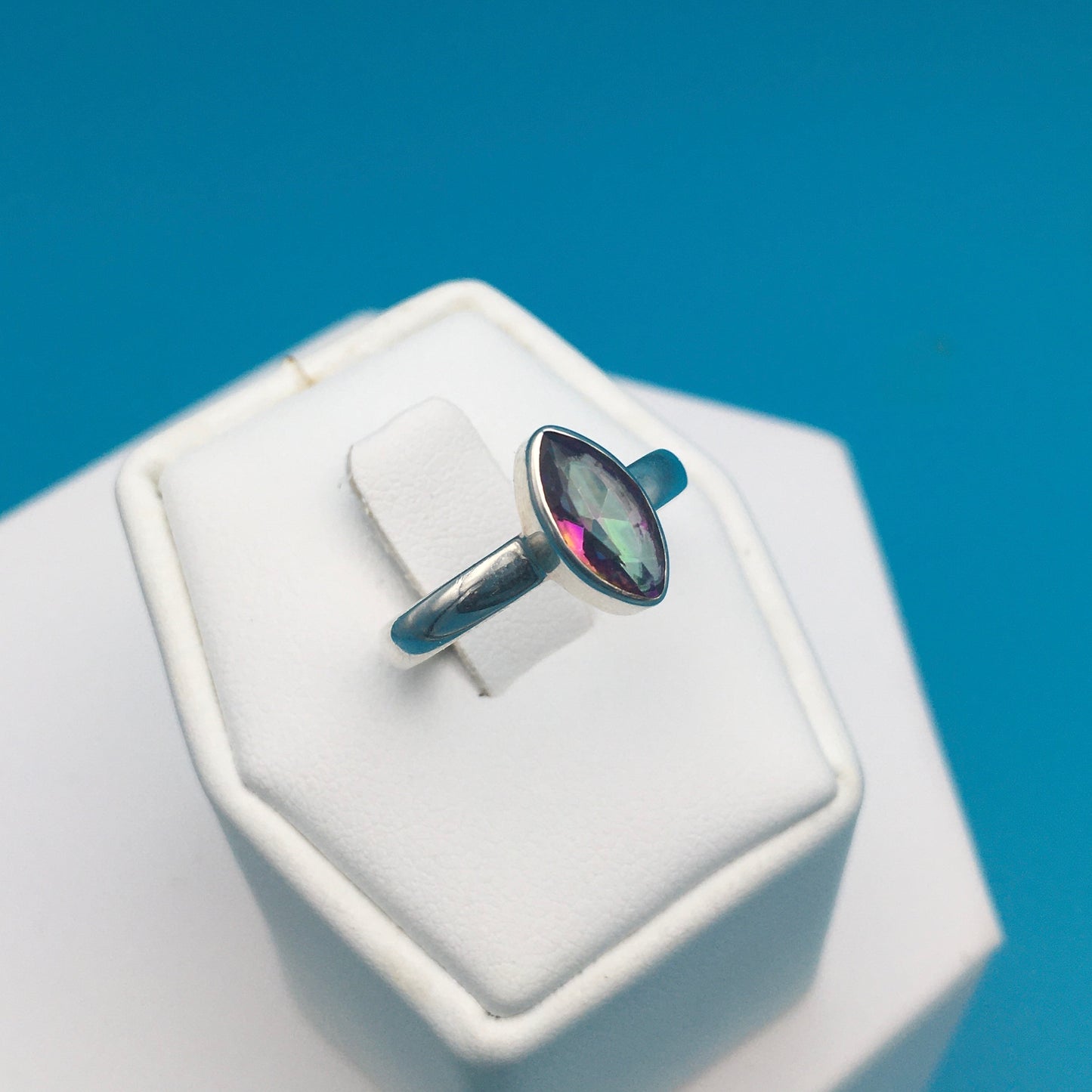 Mystic Topaz Sterling Silver Ring size 7