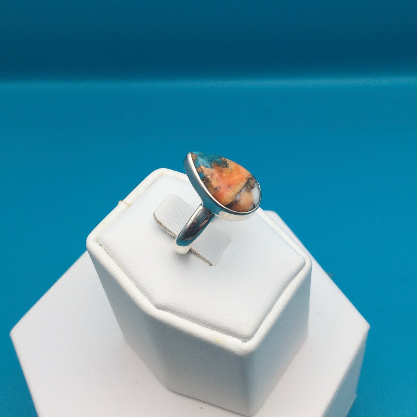 Spiny Oyster Arizona Turquoise Sterling Silver Ring size 7