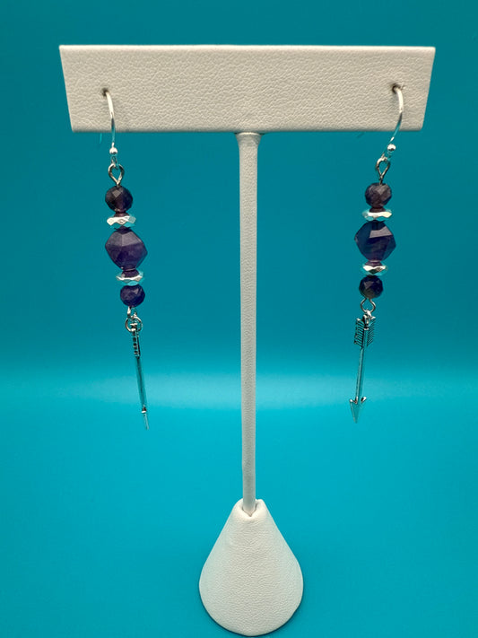 Amethyst Arrow Earrings