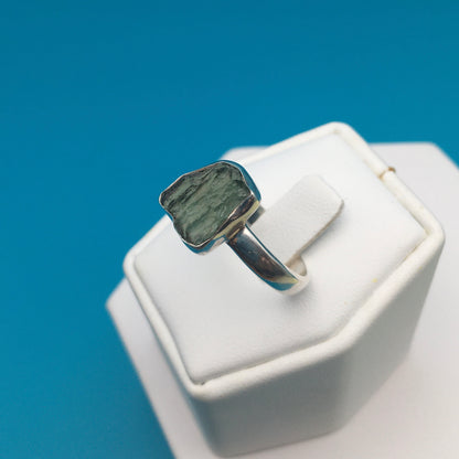 Moldavite Sterling Silver Ring size 9