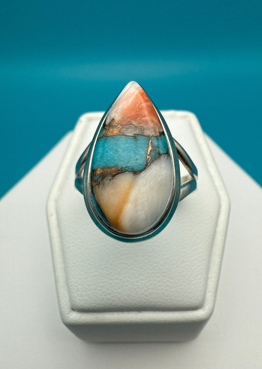 Spiny Oyster Arizona Turquoise Sterling Silver Ring