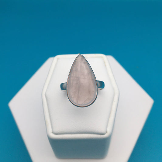Rose Quartz Sterling Silver Ring size 7