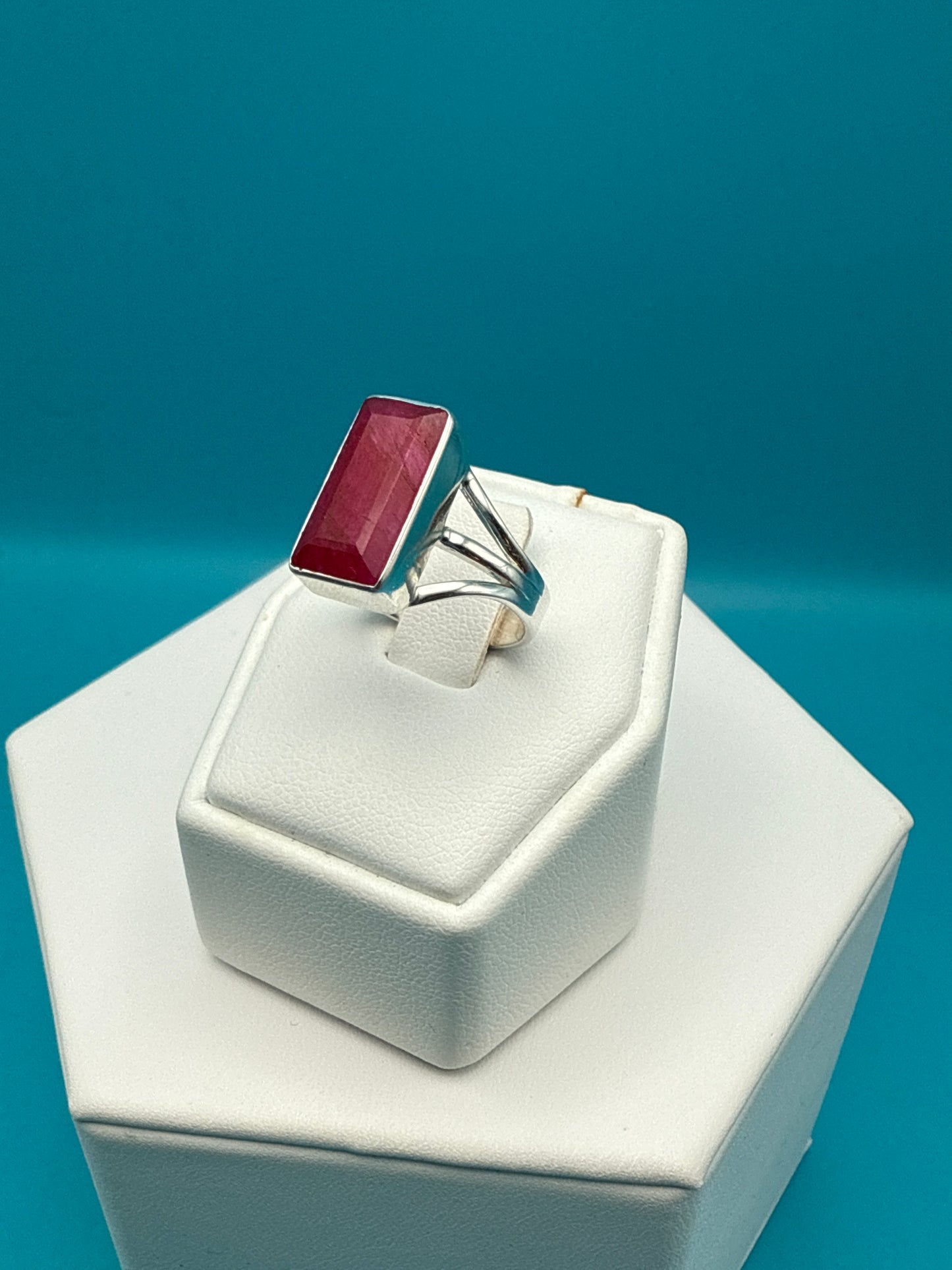 Ruby Sterling Silver Ring size 7