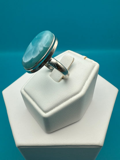 Larimar Sterling Silver Ring size 9