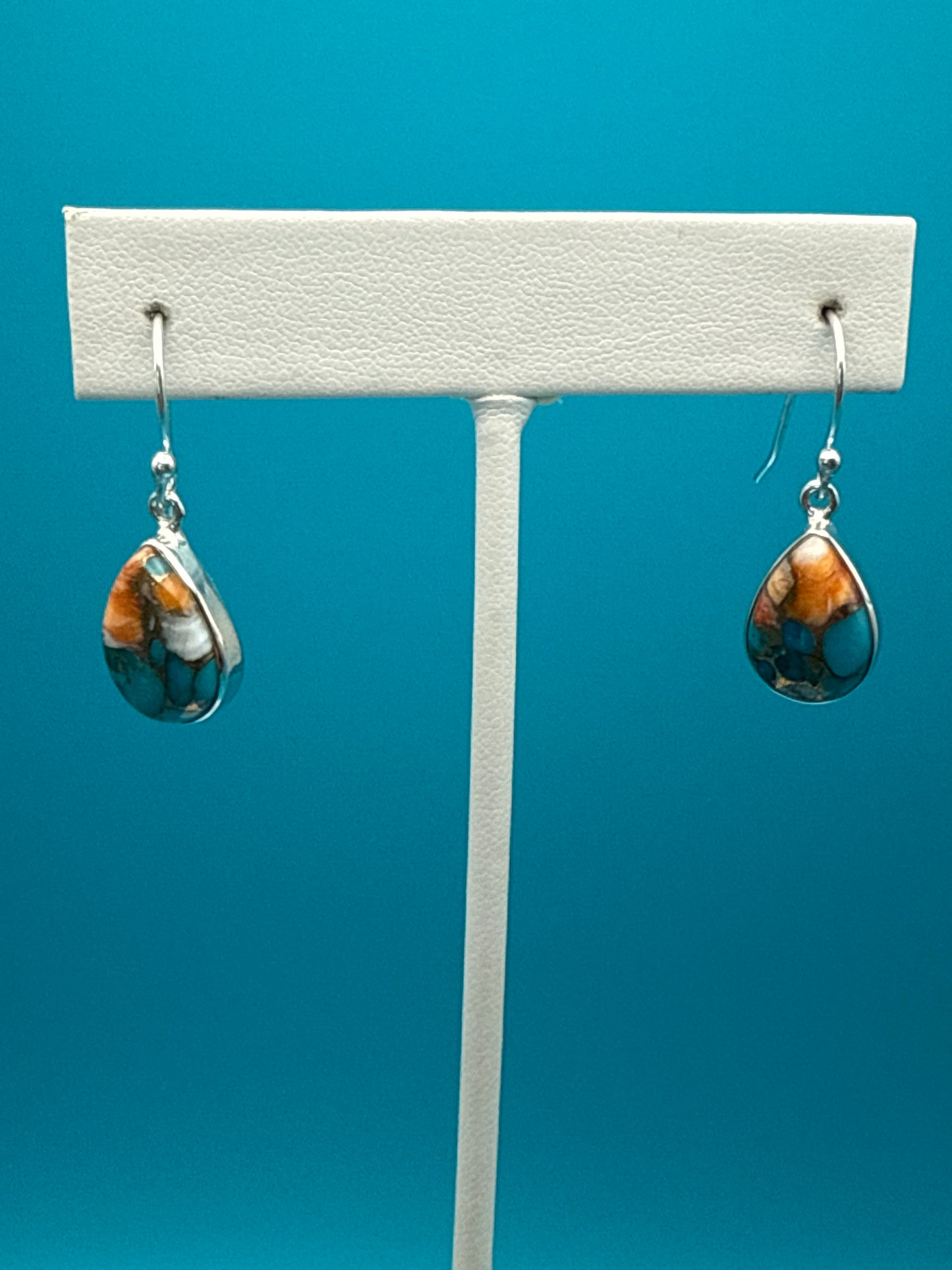 Spiny Oyster Arizona Turquoise Sterling Silver earrings