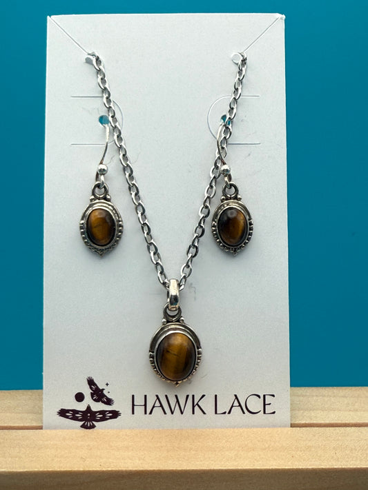 Tigers Eye Sterling Silver Set