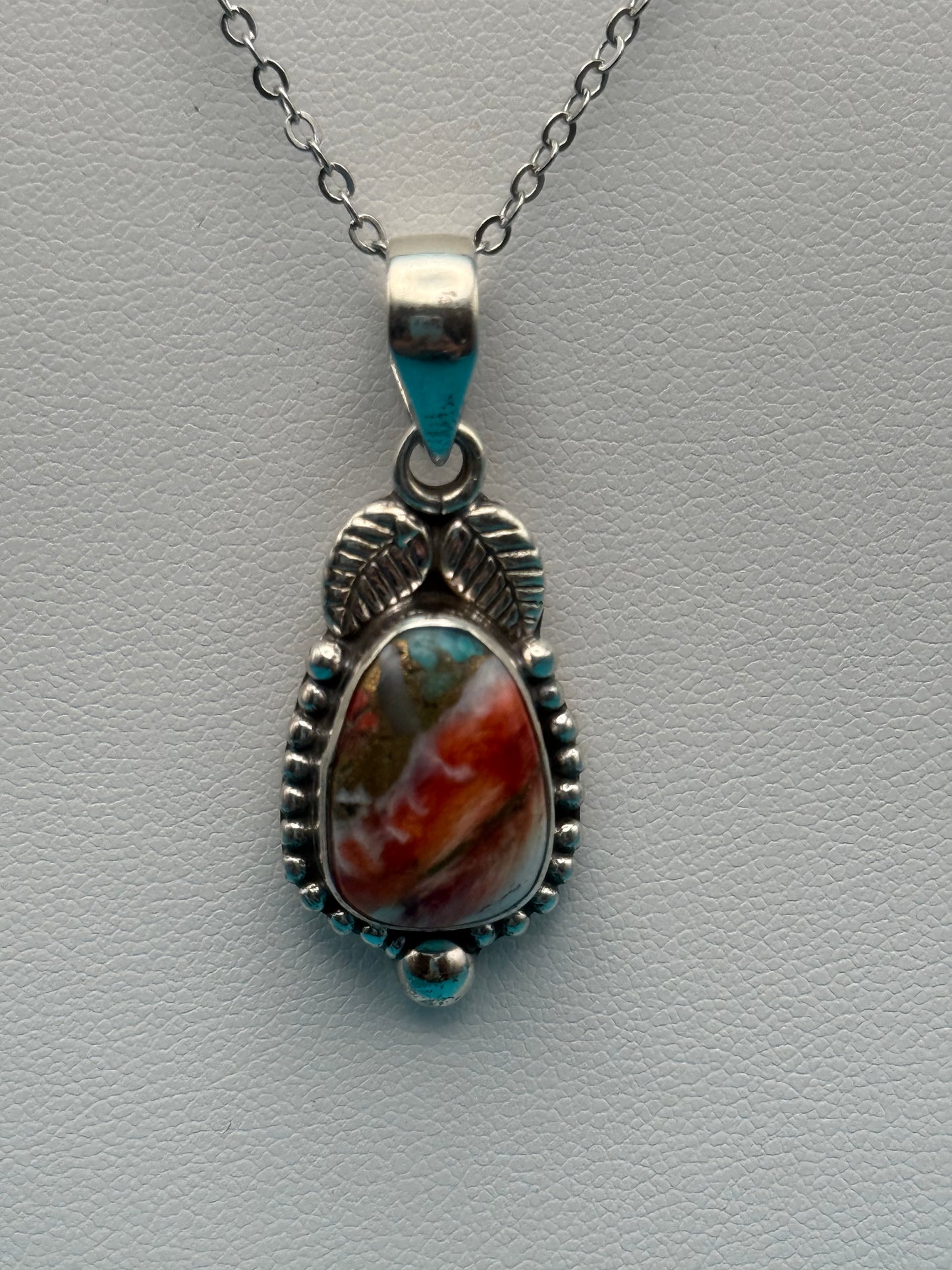 Spiny Oyster Arizona Turquoise Sterling Silver Pendant