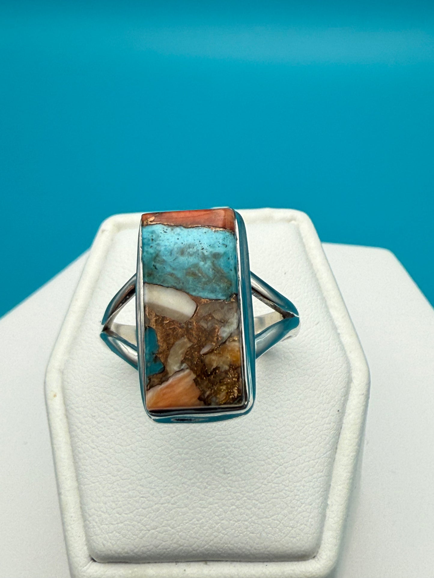 Spiny Oyster Arizona Turquoise Sterling Silver Ring
