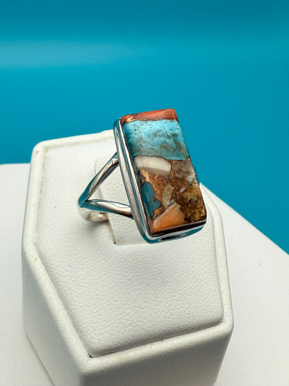 Spiny Oyster Arizona Turquoise Sterling Silver Ring