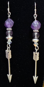 Amethyst Arrow Earrings