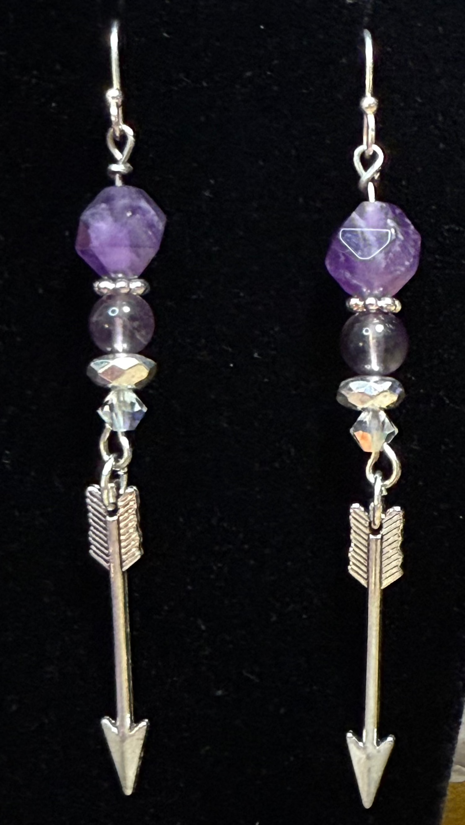 Amethyst Arrow Earrings