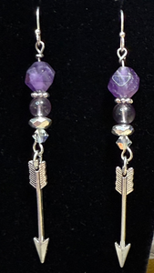 Amethyst Arrow Earrings