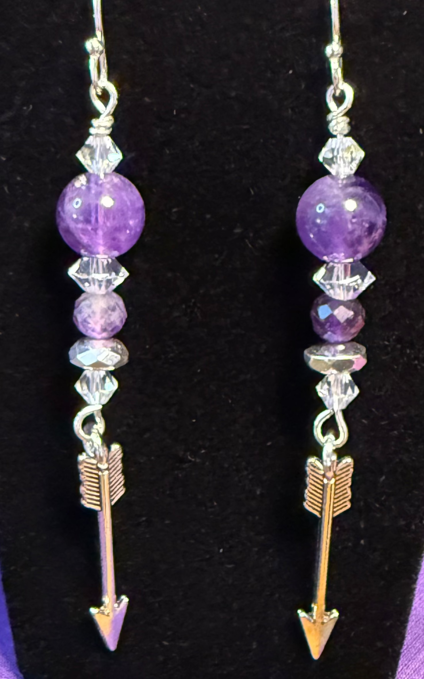 Amethyst Arrow Earrings