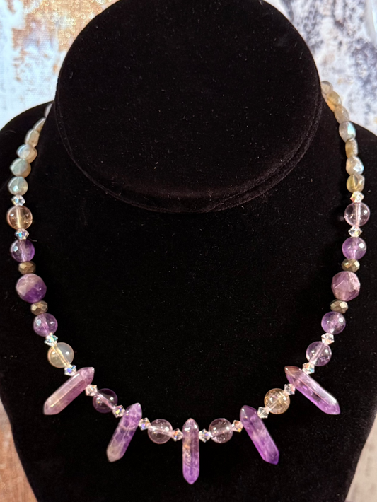 Amethyst and Hematite Necklace