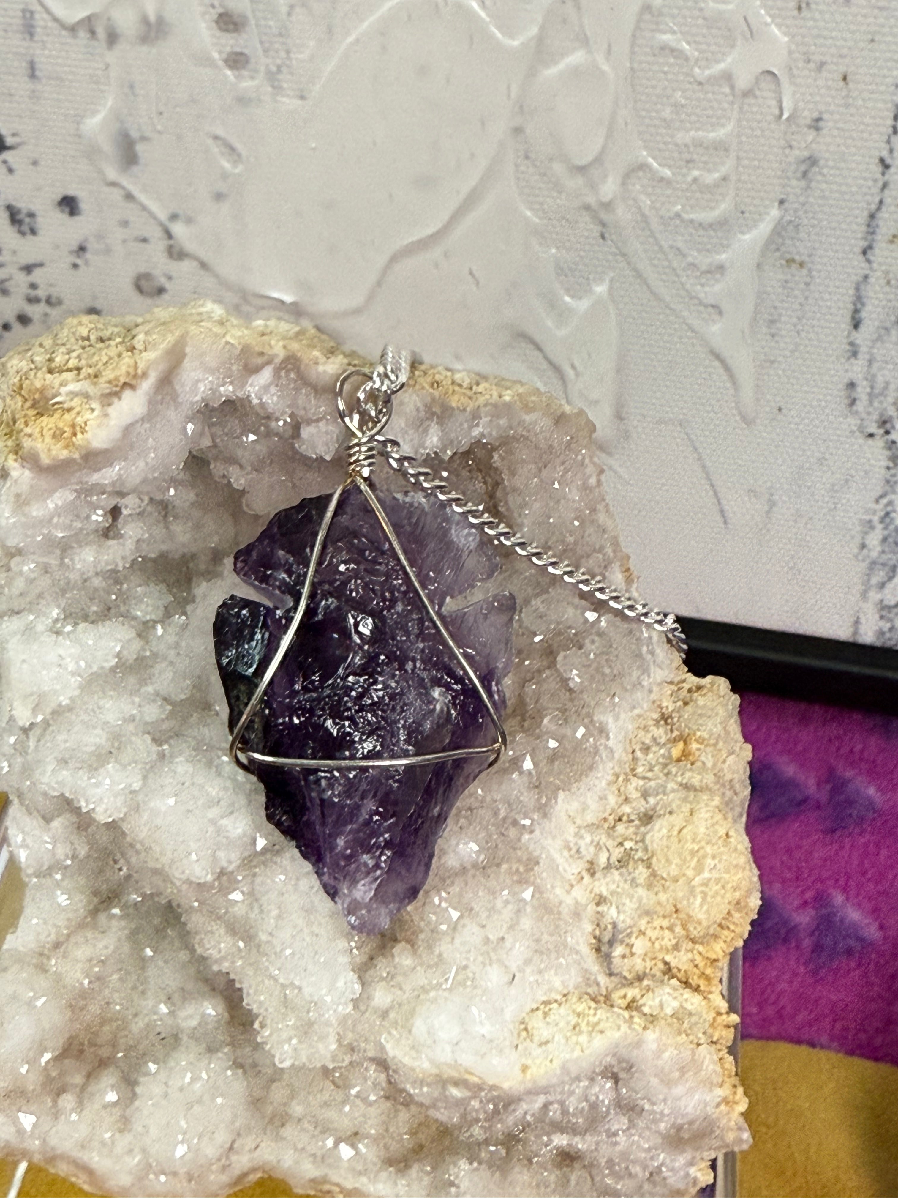 Amethyst Arrow Head Pendant