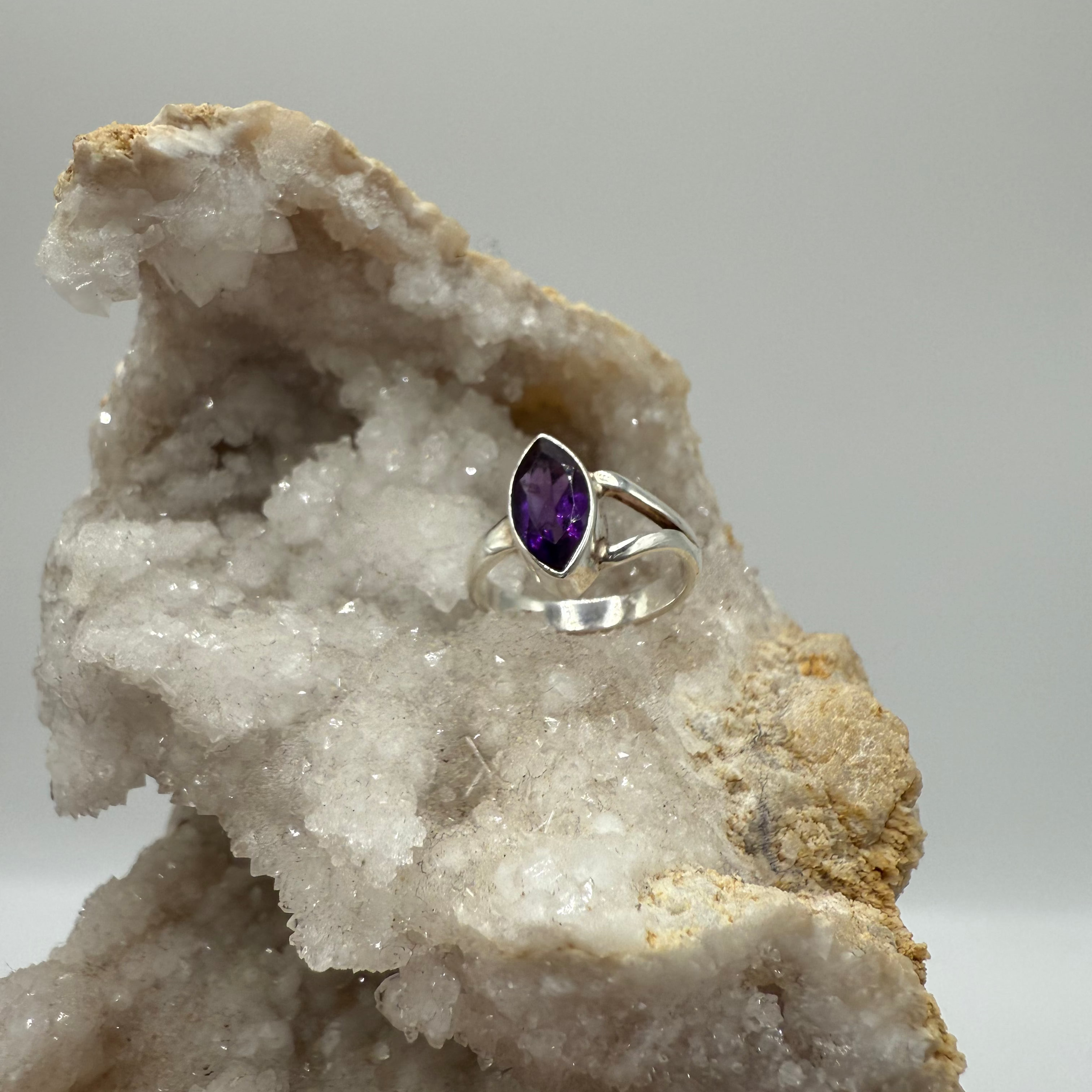 Amethyst Ring Sterling Silver Size 2.5