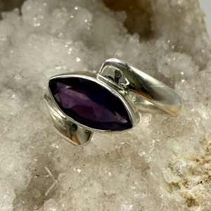 Amethyst Ring Sterling Silver Size 4.5