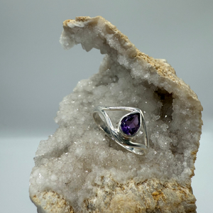 Amethyst Ring Sterling Silver Size 9