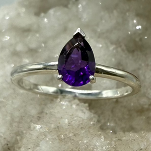 Amethyst Ring Sterling Silver Size 5