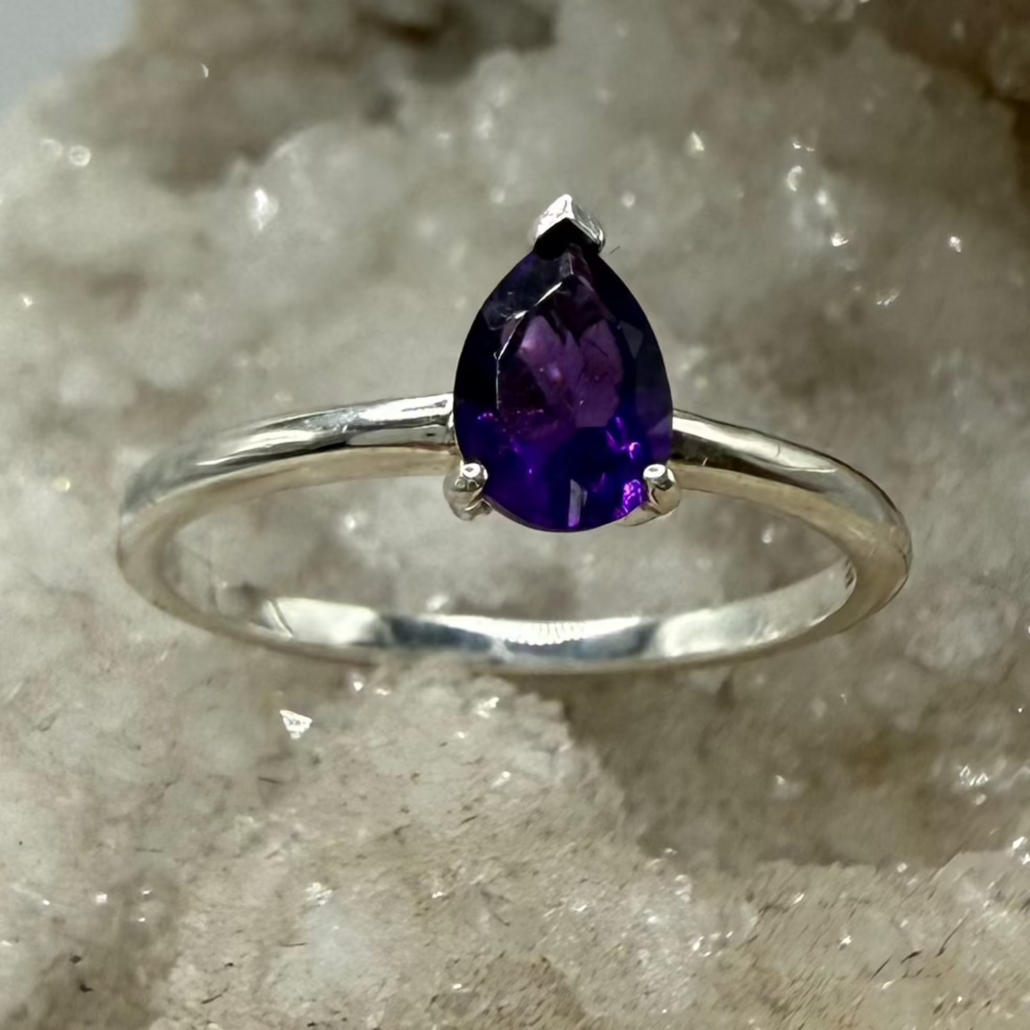 Amethyst Ring Sterling Silver Size 5