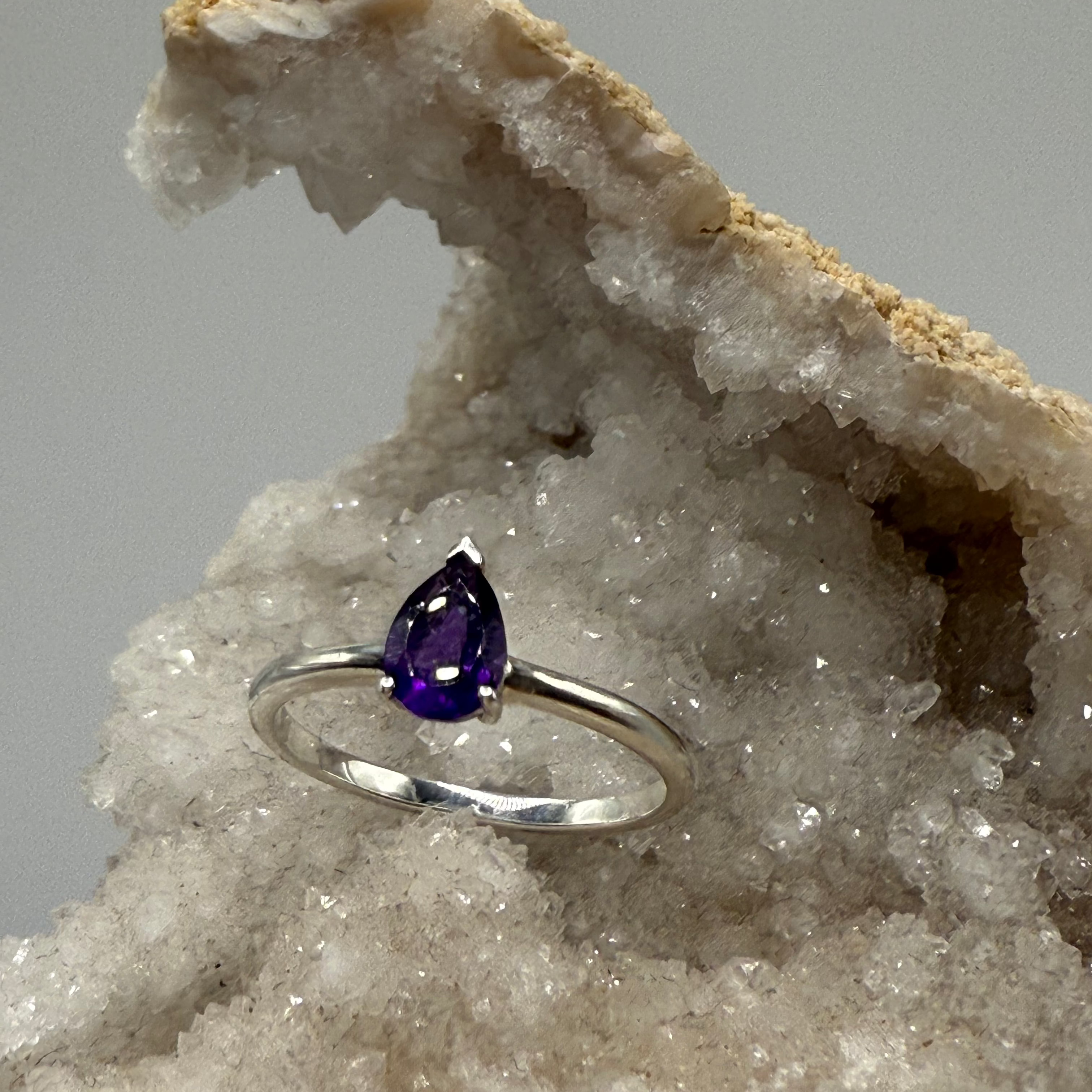 Amethyst Ring Sterling Silver Size 5