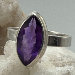 Amethyst Ring Sterling Silver Size 7