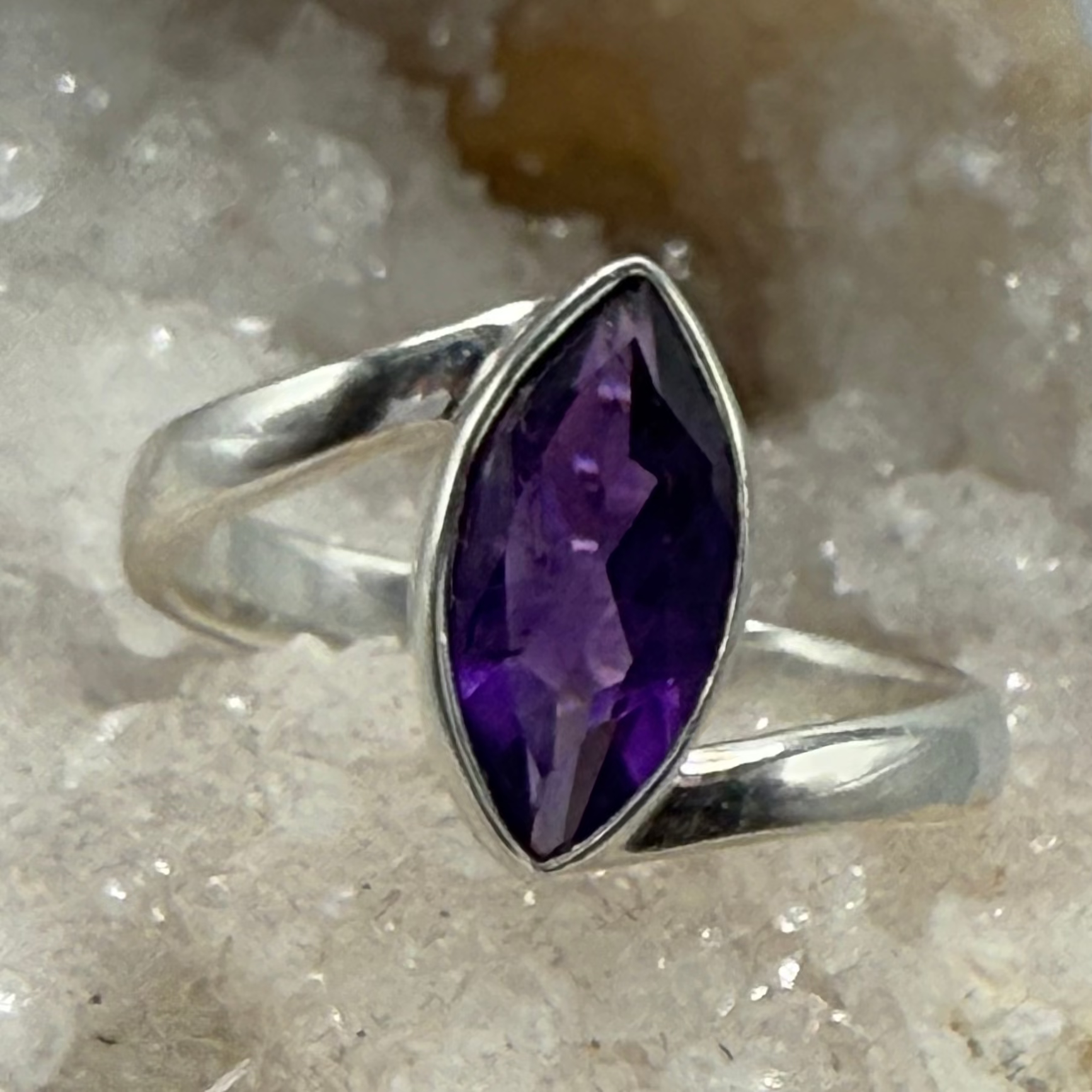 Amethyst Ring Sterling Silver Size 4.5