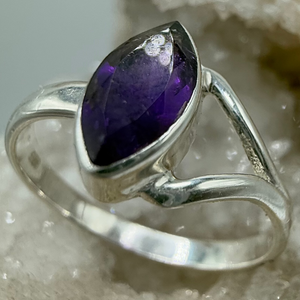 Amethyst Ring Sterling Silver Size 9