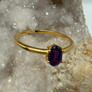 Amethyst Ring 18K Gold Size 5