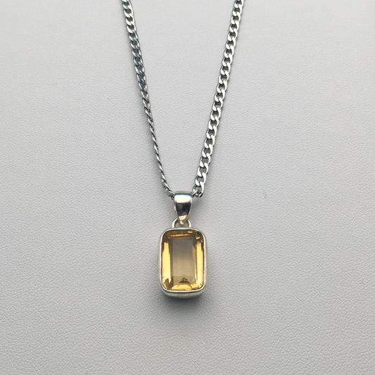 Citrine Sterling Silver Pendant