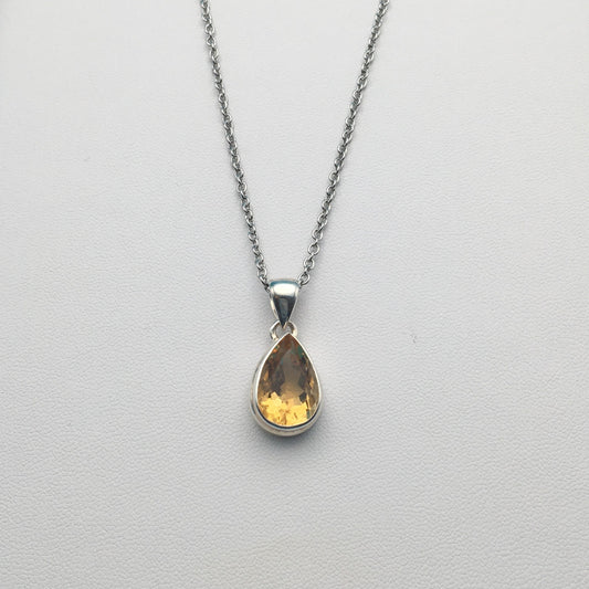 Citrine Sterling Silver Pendant