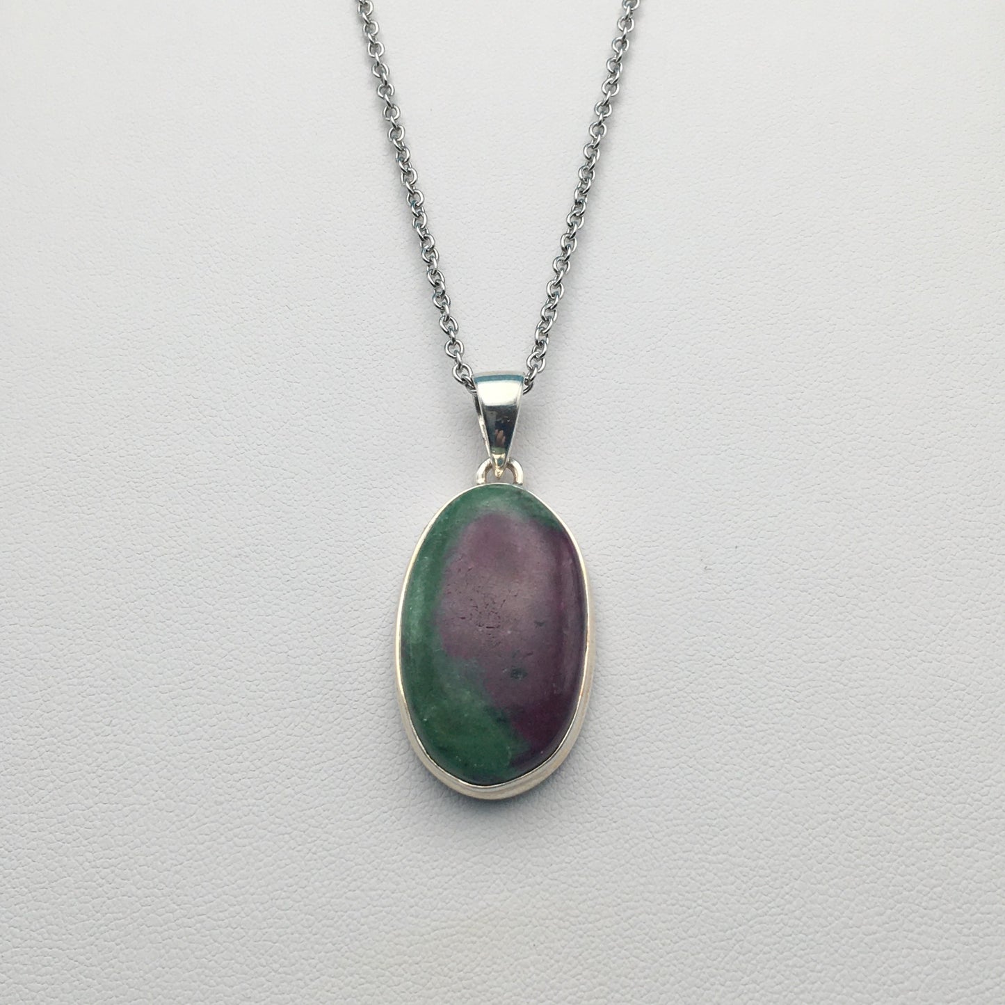 Ruby Zoisite Sterling Silver Pendant