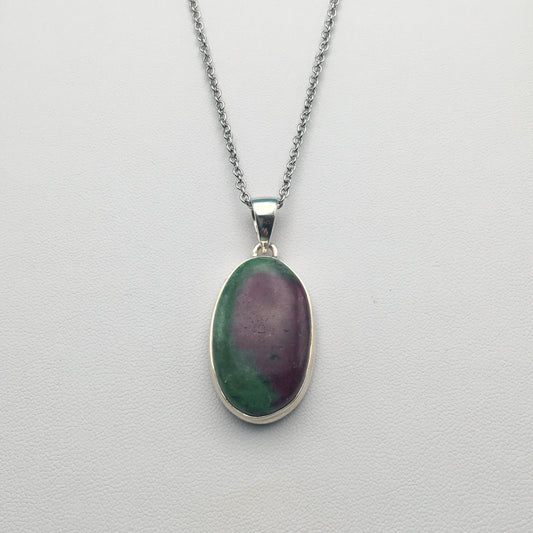 Ruby Zoisite Sterling Silver Pendant