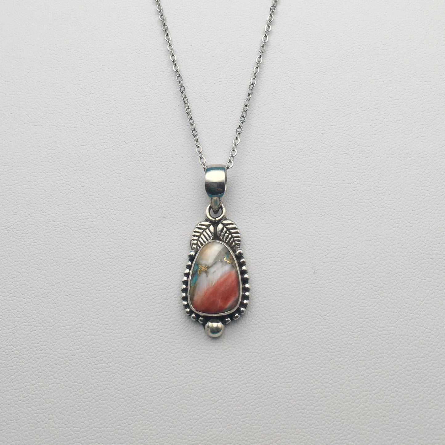 Spiny Oyster Arizona Turquoise Sterling Silver Pendant