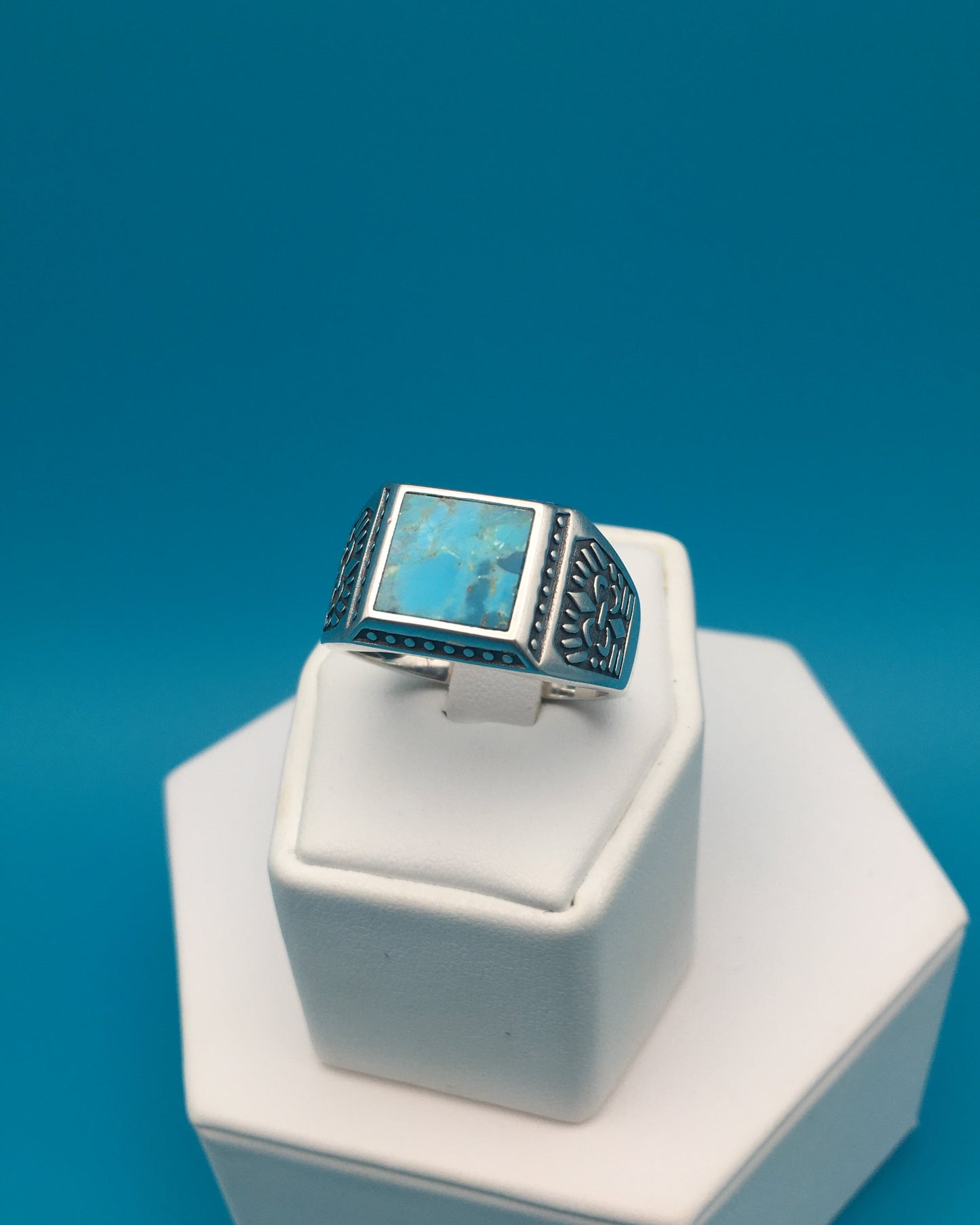 Arizona Turquoise Sterling Silver Ring size 13
