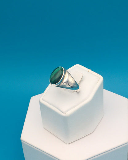 Malachite Sterling Silver Ring size 11